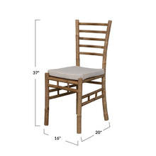 Load image into Gallery viewer, Bamboo Dining Chair w/ Cotton Cushion
