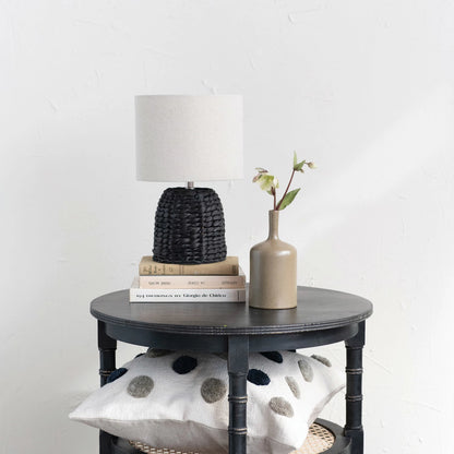 Woven Water Hyacinth Table Lamp