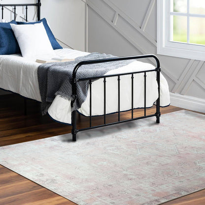 Leonie Pink Pale & Dusty Persian Vintage Rug: 5&#39;9x8&#39;9 ft 180x270cm