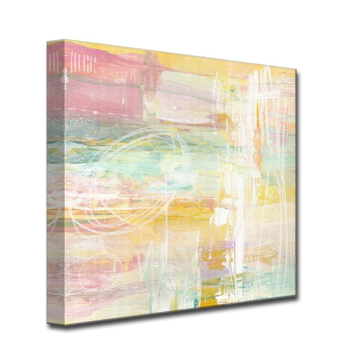 Amber Honey Peach Abstract Canvas: 40x40"
