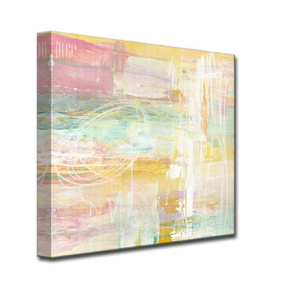 Amber Honey Peach Abstract Canvas: 40x40"