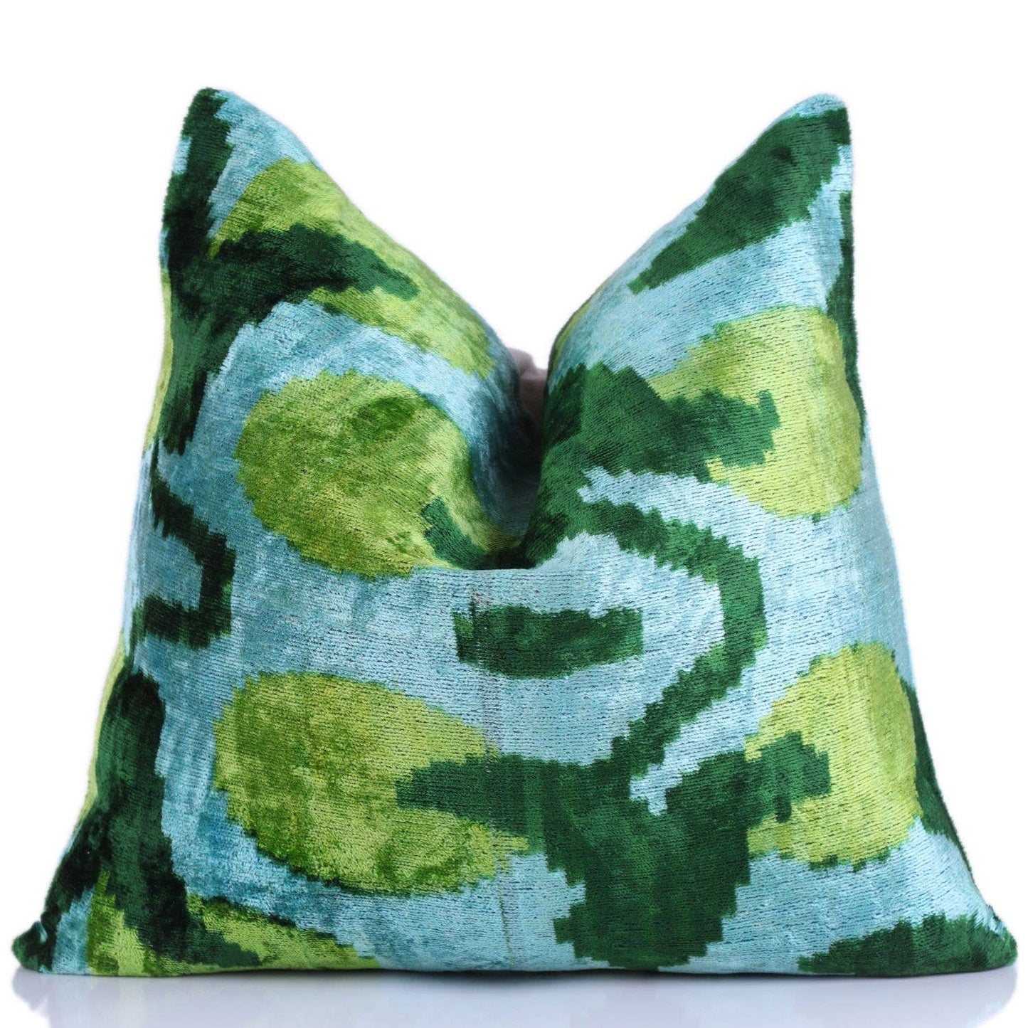 Green & Aqua Ikat Pillow