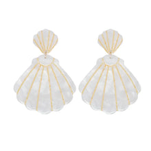 Load image into Gallery viewer, White Tortoise Shell Earrings
