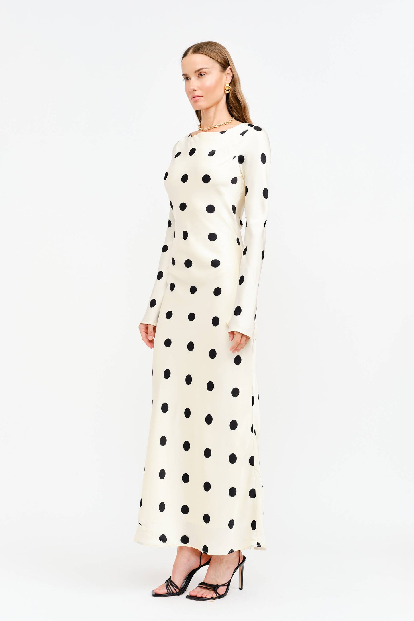 Cream Poka Dot Dress