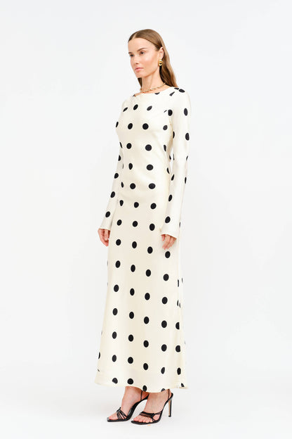 Cream Poka Dot Dress