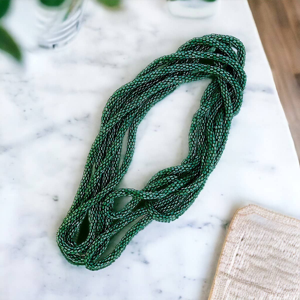 Green Multi-Layer Wrap Necklace