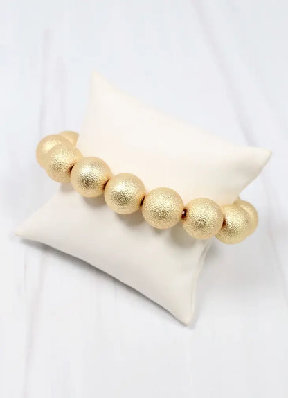 Hollywood Textured Ball Bracelet MATTE GOLD