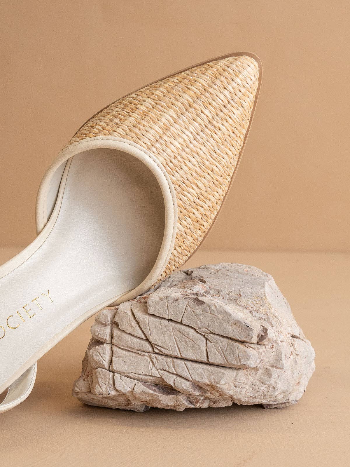 Natural Pointed Toe Heel with Ankle Strap