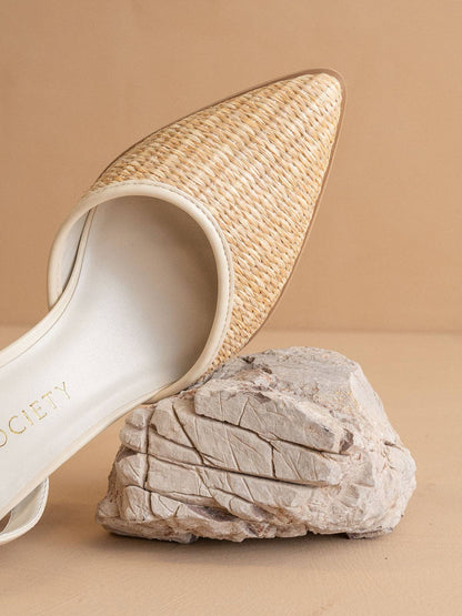 Natural Pointed Toe Heel with Ankle Strap