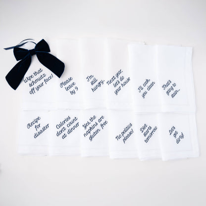 Mixed Messages Linen Dinner Napkins – Set of 12: Dusty Rose