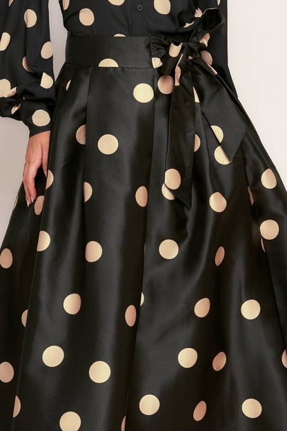 Poka Dot Midi Skirt