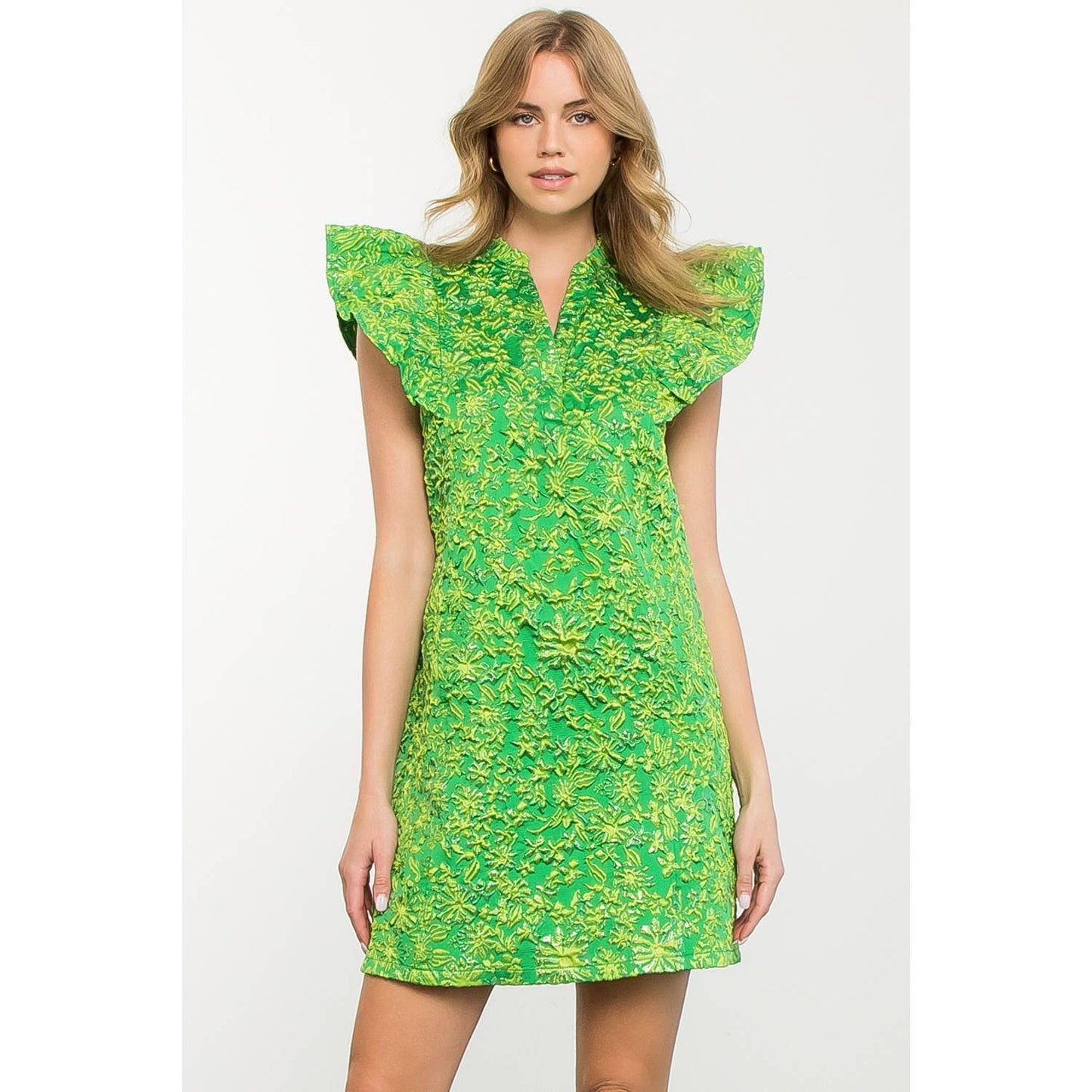 Green Textured Dress