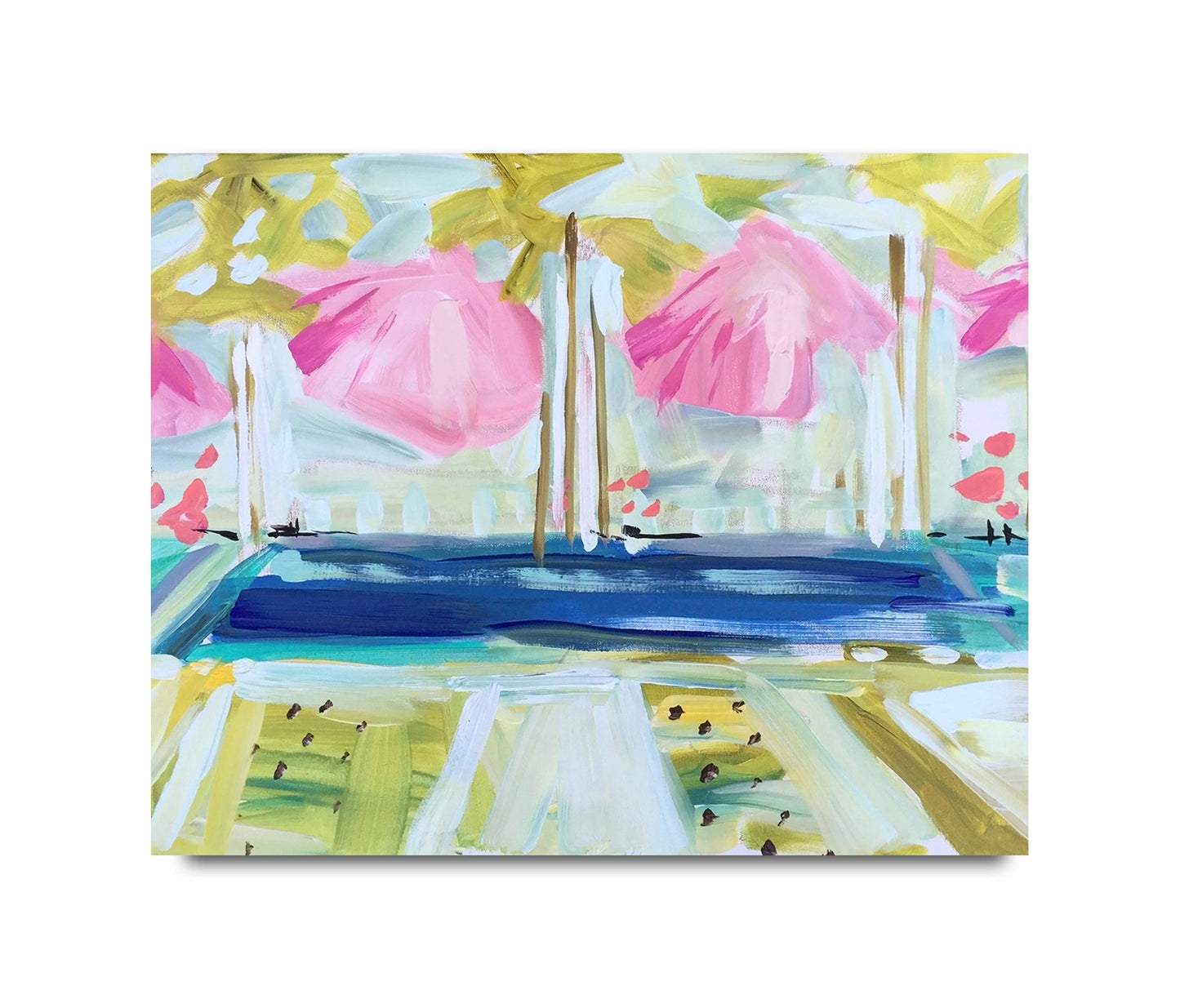 Pool Print on Paper, "Pink Umbrellas Pool": Print / 16" x 20"