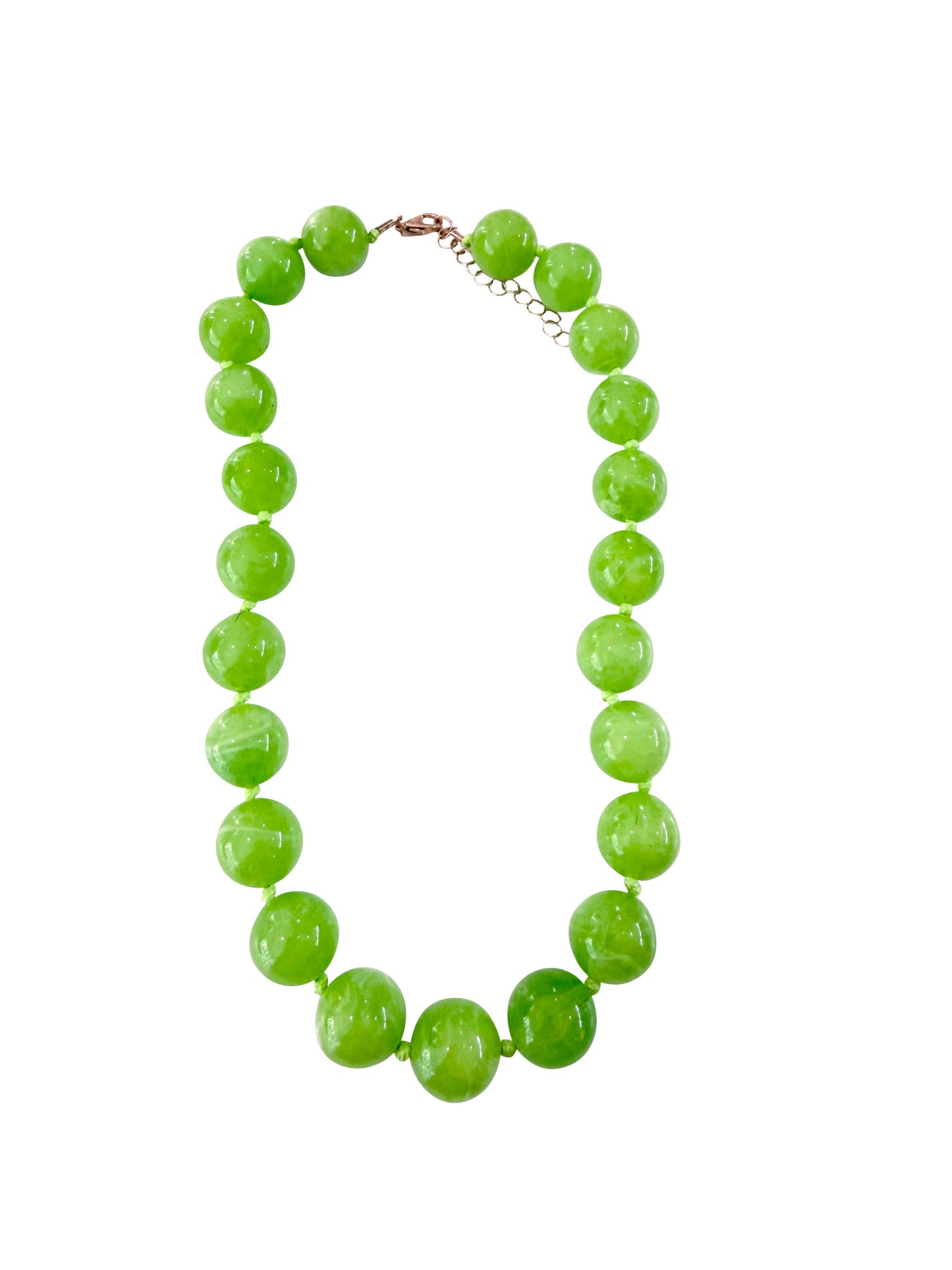 Chunky Beaded Necklace- Lime Green
