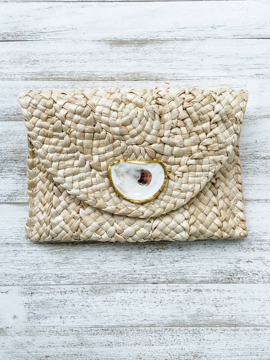 Natural Oyster Shell Clutch