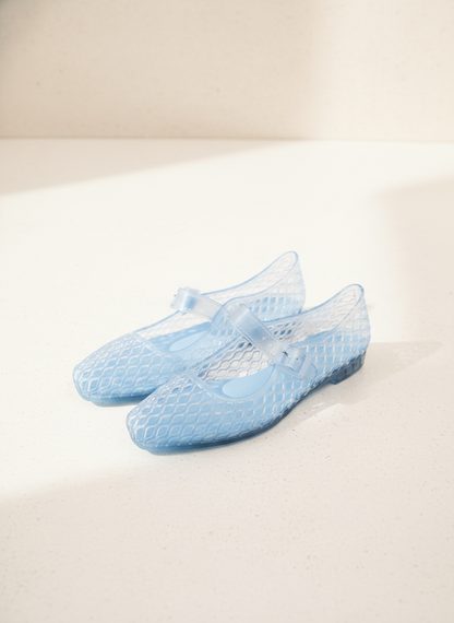 LISA Woven Jelly Mary Jane Flats Tapered Square Toe Trend Sh: CAMEL / B18