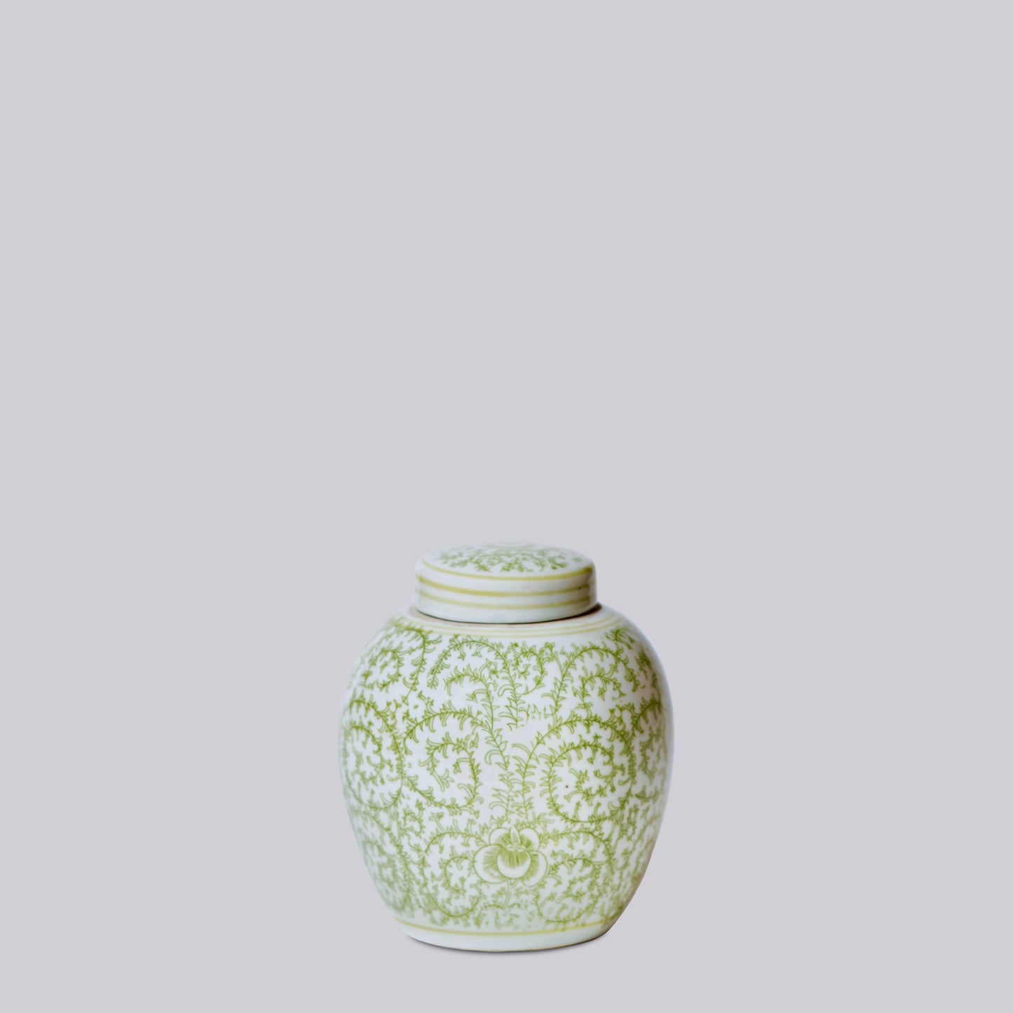 Green and White Porcelain Jar