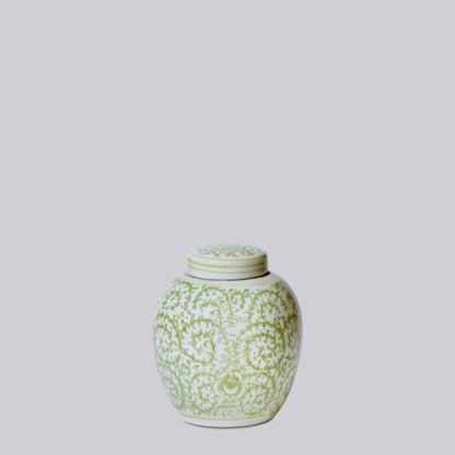 Green and White Porcelain Jar