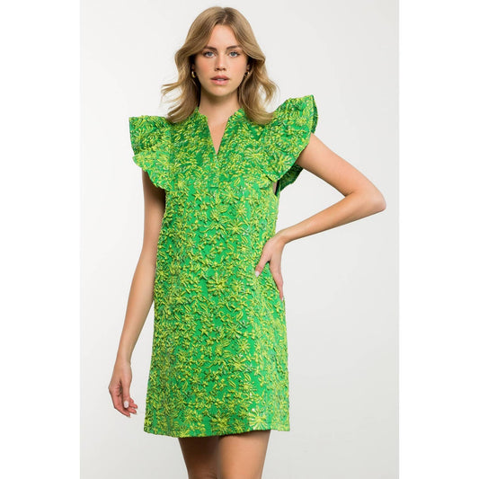 Green Textured Dress