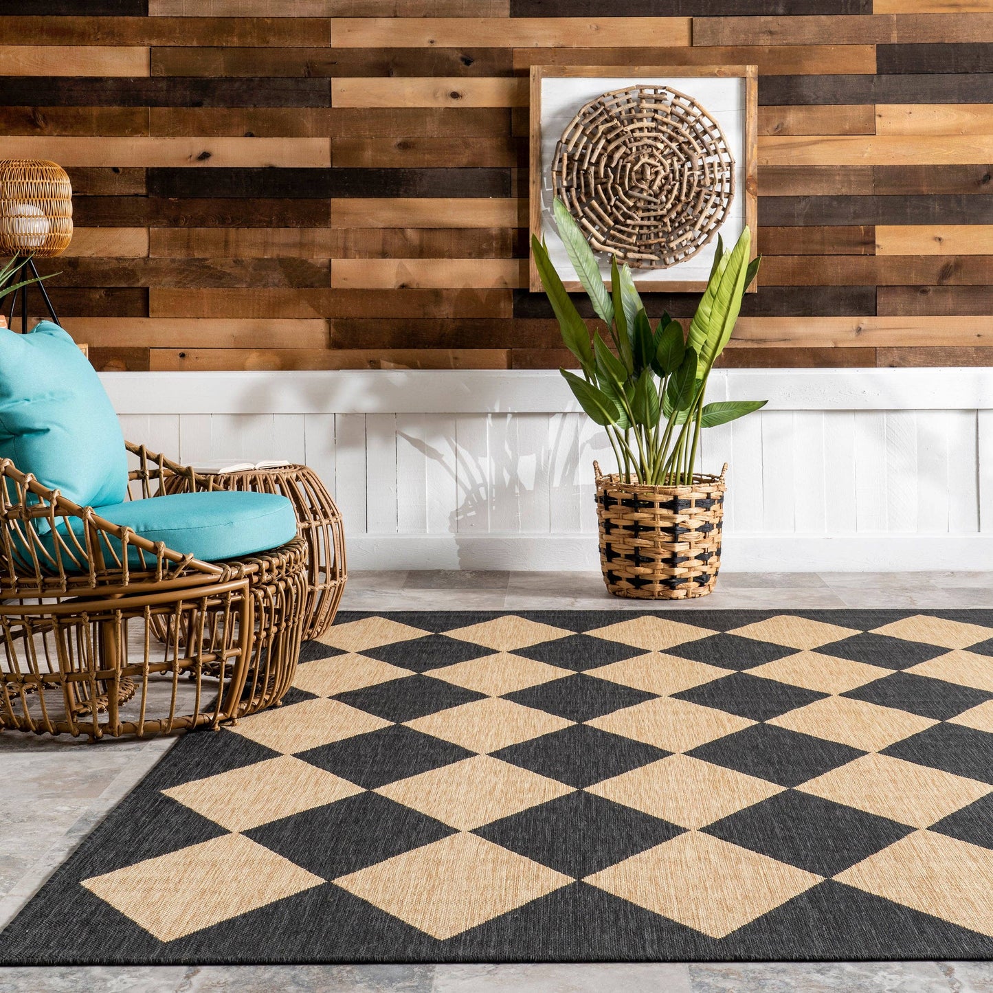 Diamond Trellis Indoor/Outdoor Rug- 5' x 8'
