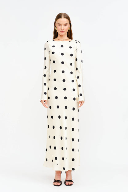 Cream Poka Dot Dress