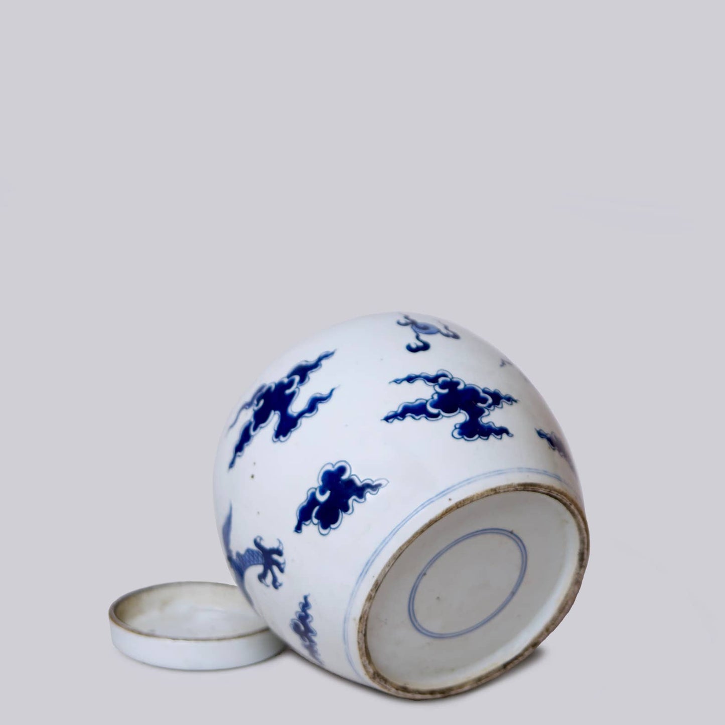 Blue & White Round Dragon Jar