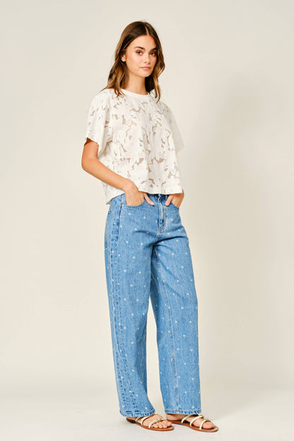 LACE FLORAL TOP