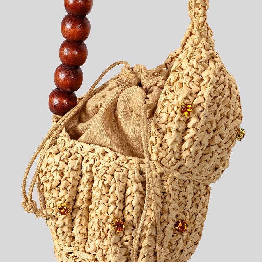 Raffia Seashell Mini Purse