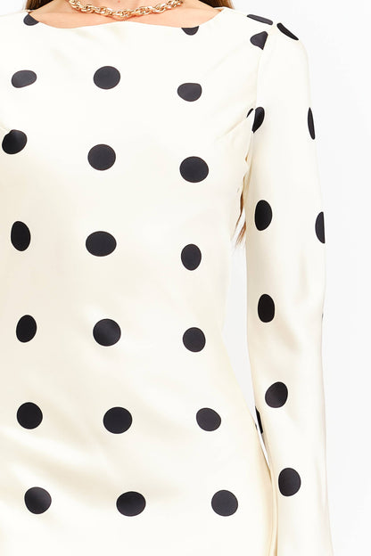 Cream Poka Dot Dress