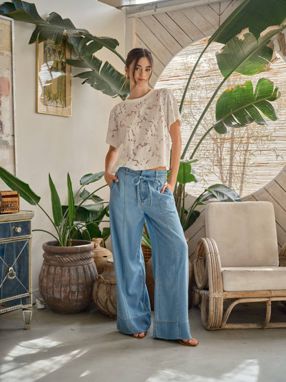 LACE FLORAL TOP