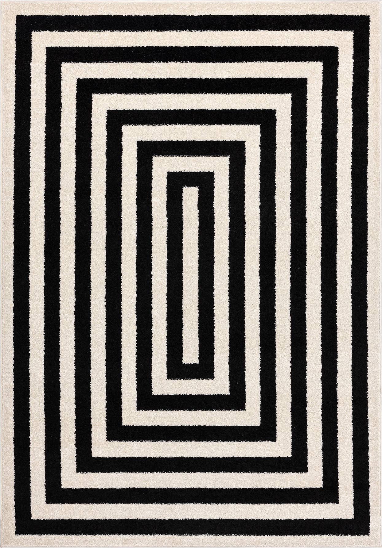 Abani Casa CAS120A -  Contemporary Black & Ivory Rectangular: 8'11" x 12'