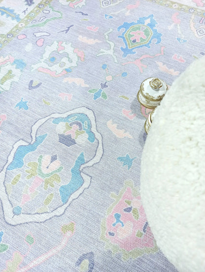 Pastel Lavender Modern Oushak Rug - 5x8'