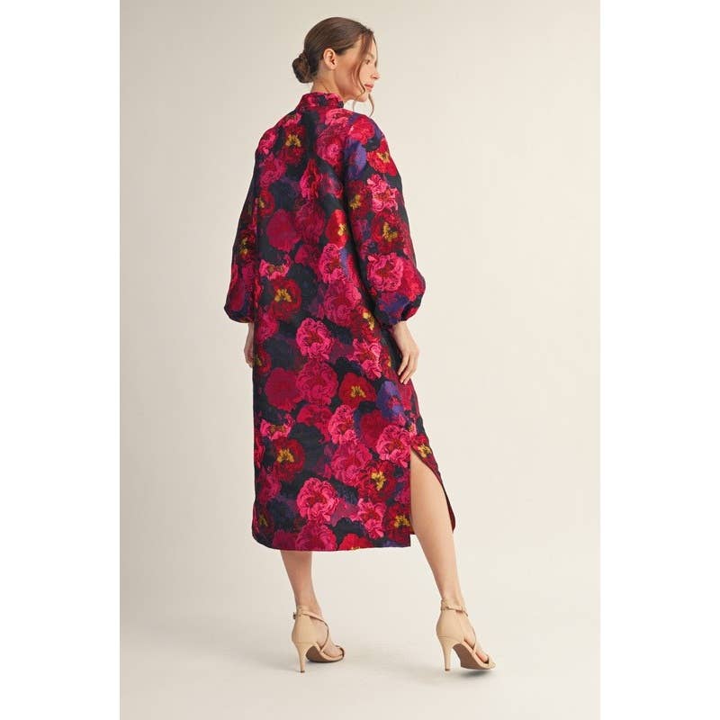 Hot Pink Floral Caftan