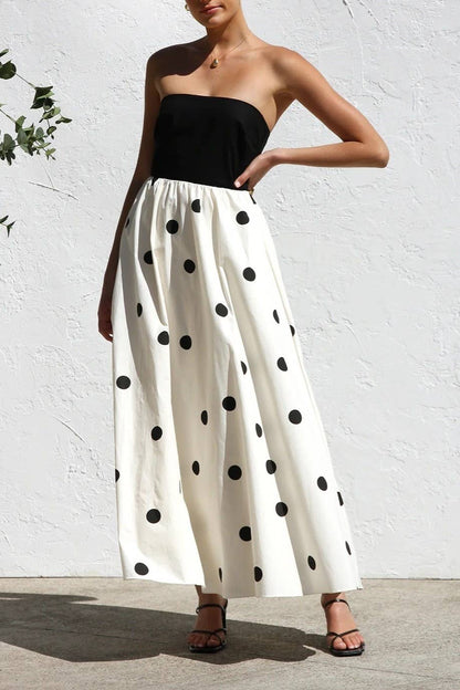 Polka Dot Strapless Dress