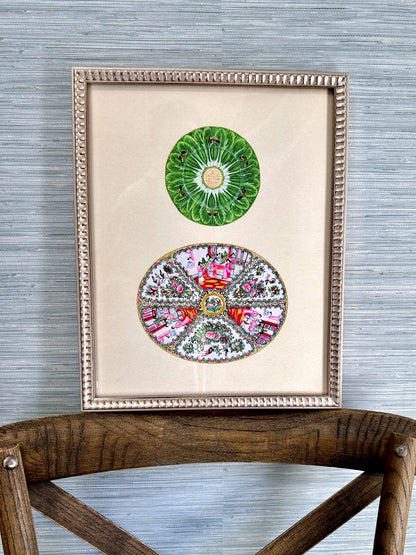 Bok Choy & Rose Medallion Print - 11x14"