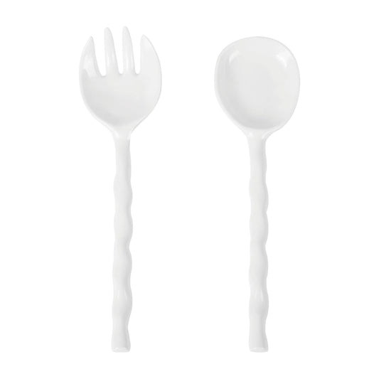 White Melamine Salad Serving Set