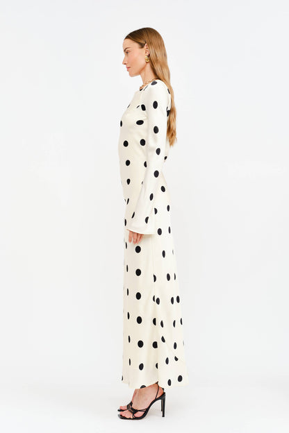 Cream Poka Dot Dress