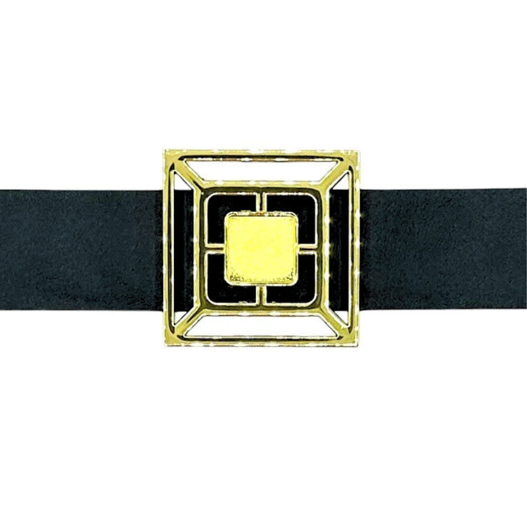 Black Genuine Leather Interchangeable Stretch Belt : 2