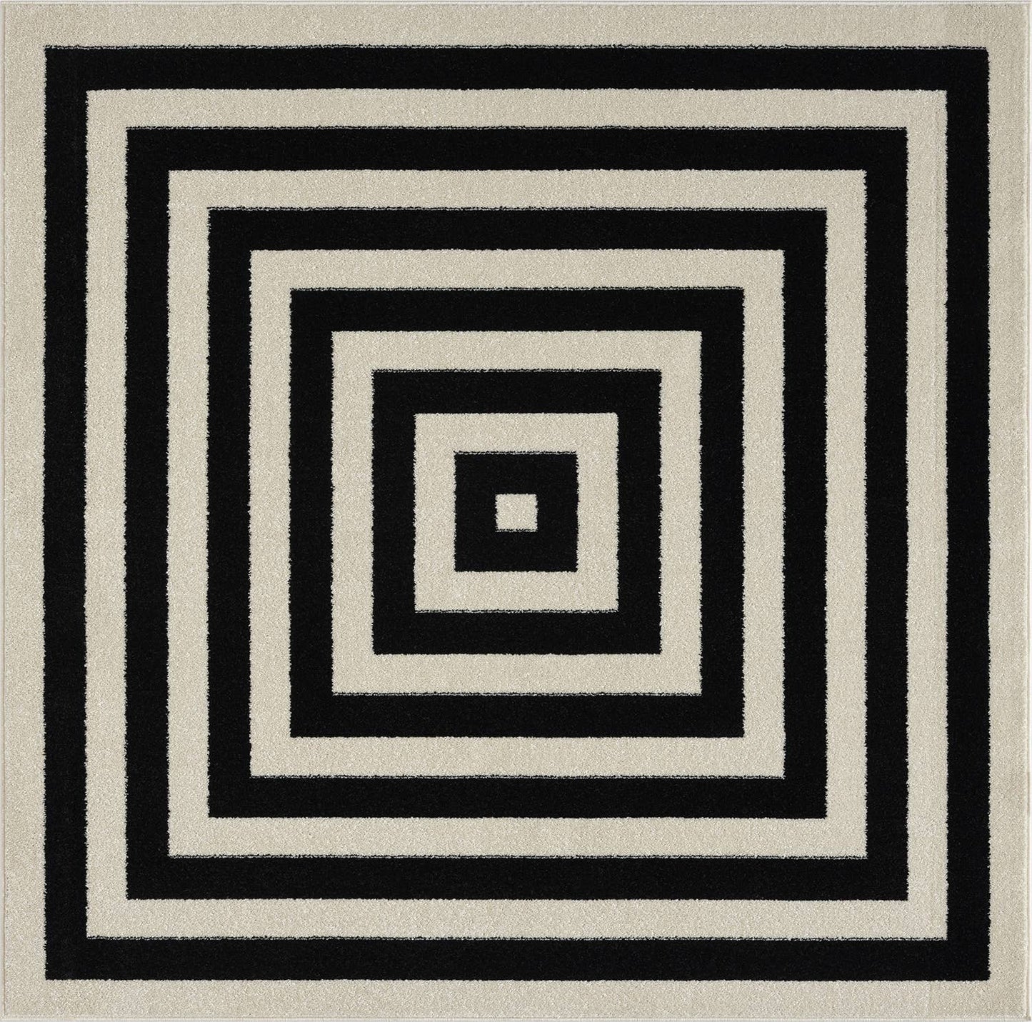 Abani Casa CAS120A -  Contemporary Black & Ivory Rectangular: 8'11" x 12'