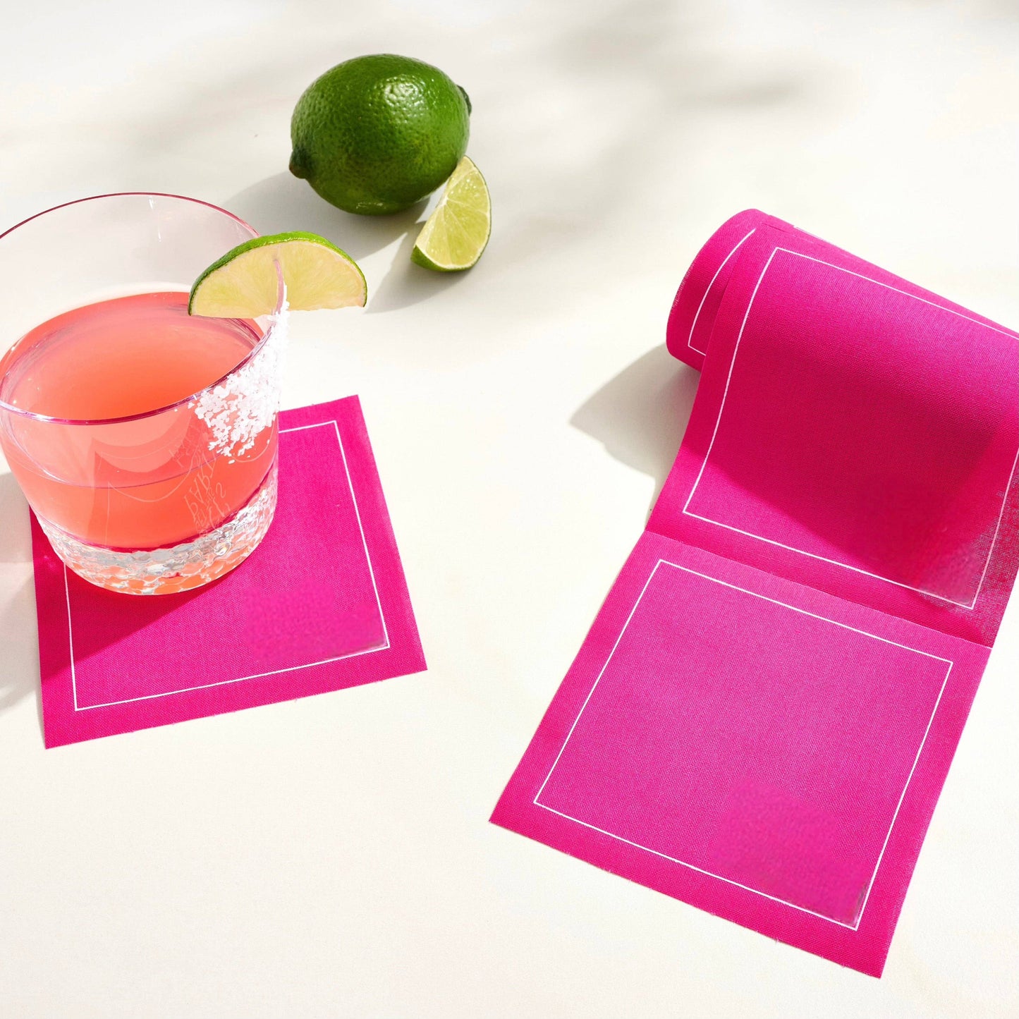 Hot Pink Cocktail Napkin Roll
