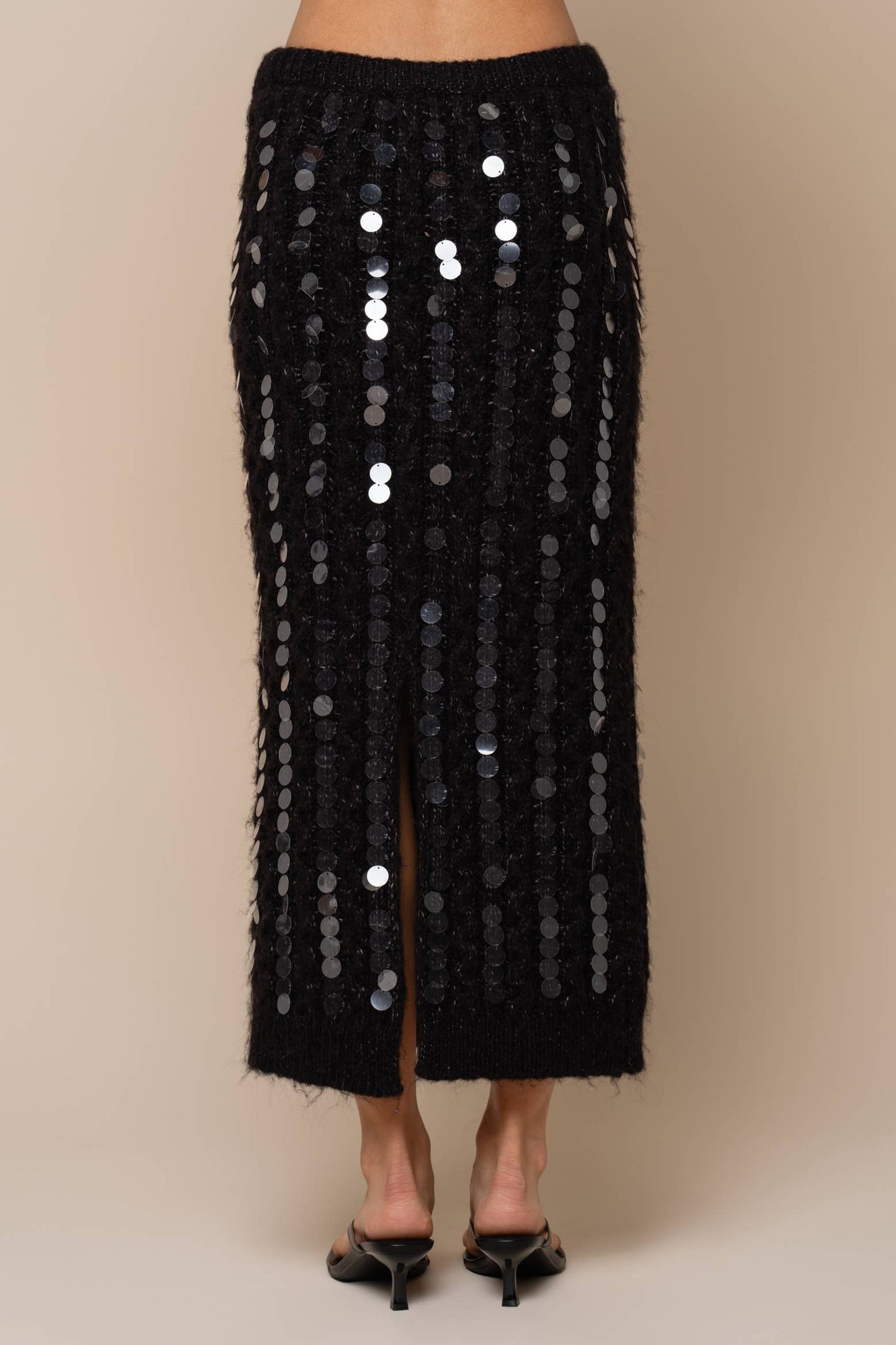 Sweater Maxi Skirt: BLACK / S