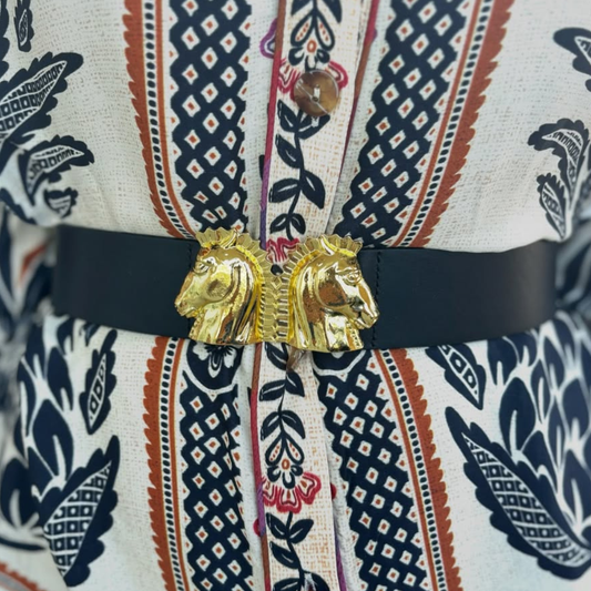 Black Genuine Leather Interchangeable Stretch Belt : 1