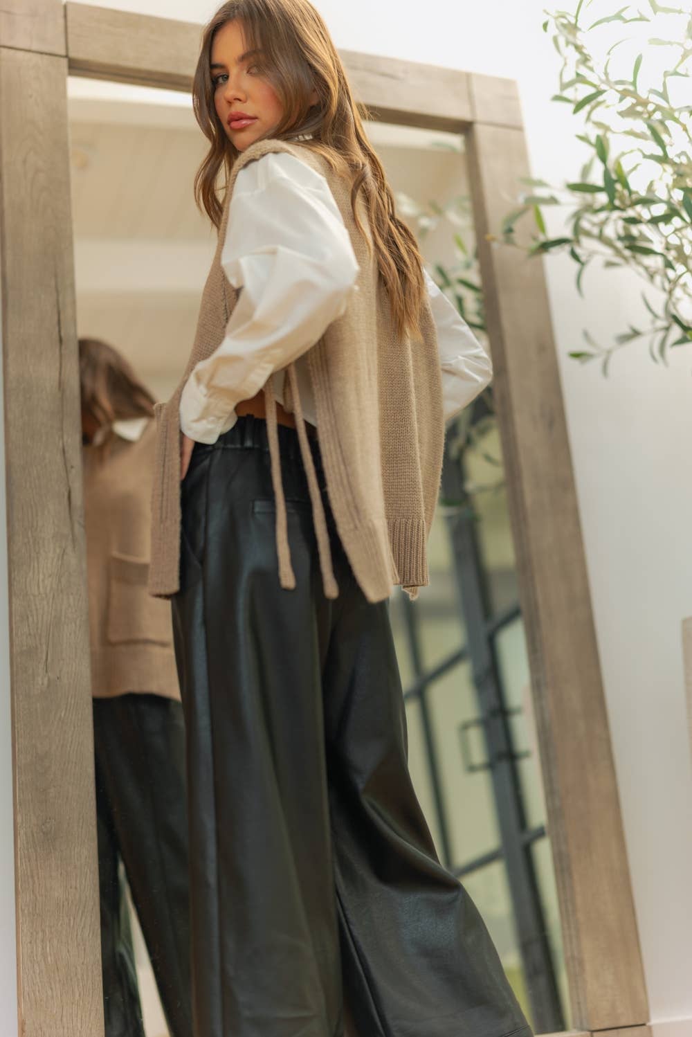 Vegan Leather Black Pants