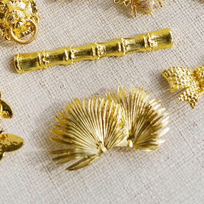Gold Palm Frond Belt Buckle