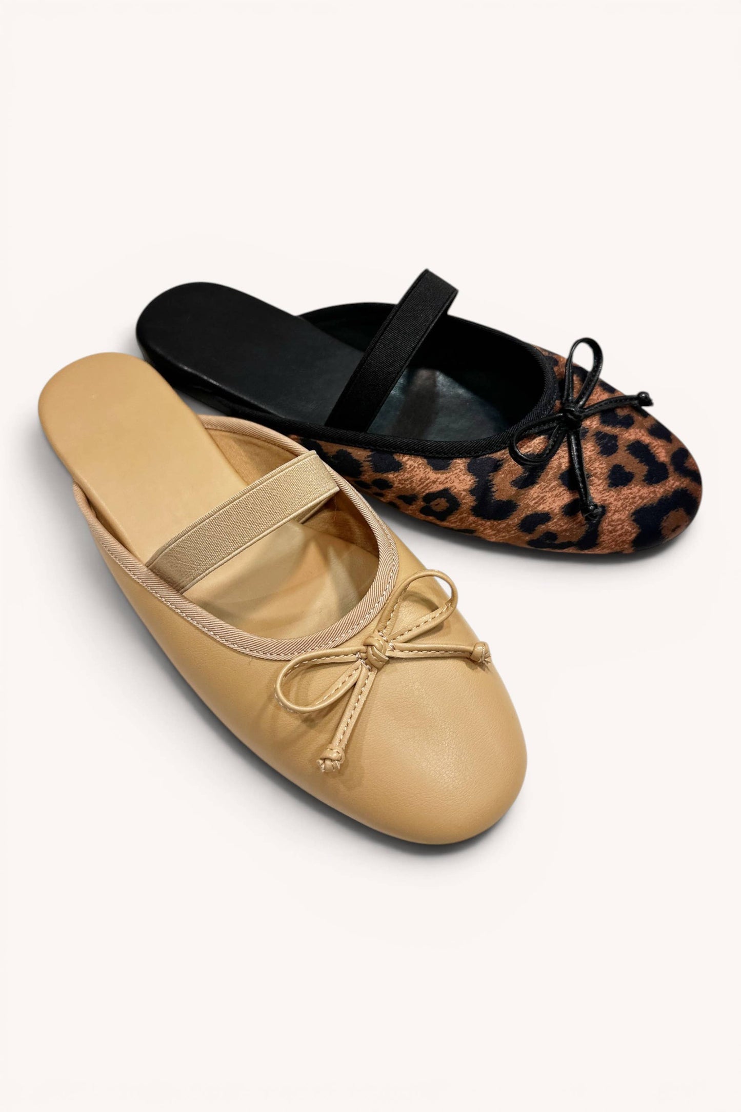 Gold Ballet Flat Mules