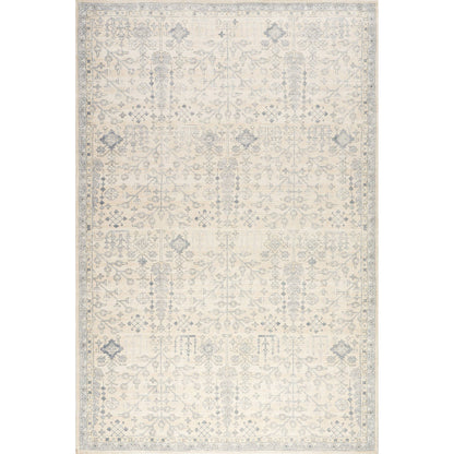 Flora Wool and Cotton Area Rug: Slate Blue / 8' x 10'
