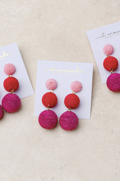 Pink, Red and Purple Holiday Earrings
