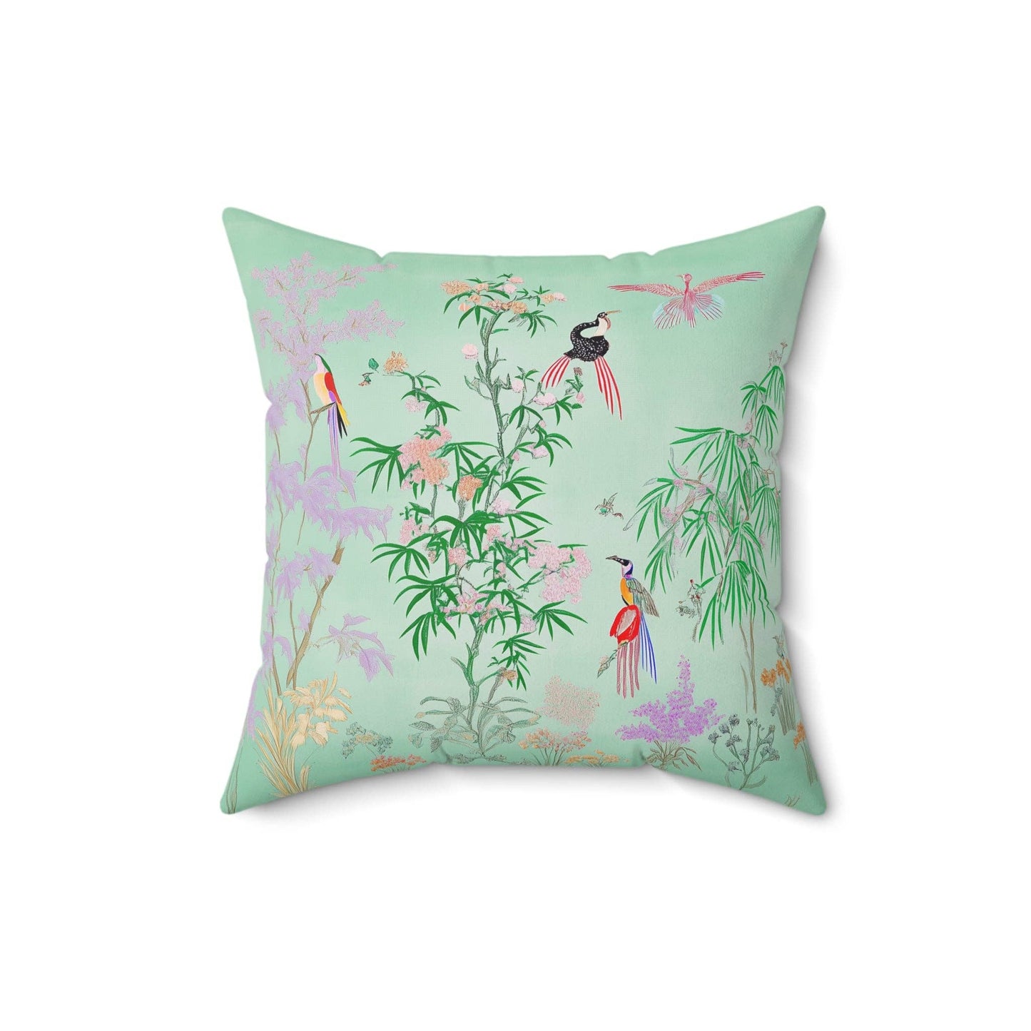 Birds in Paradise Throw Pillow: 20 × 20"