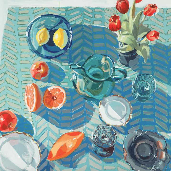 Grapefruit Gathering Print, 18"x18"