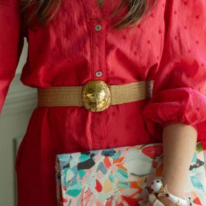 Dark Raffia Interchangeable Stretch Belt Band